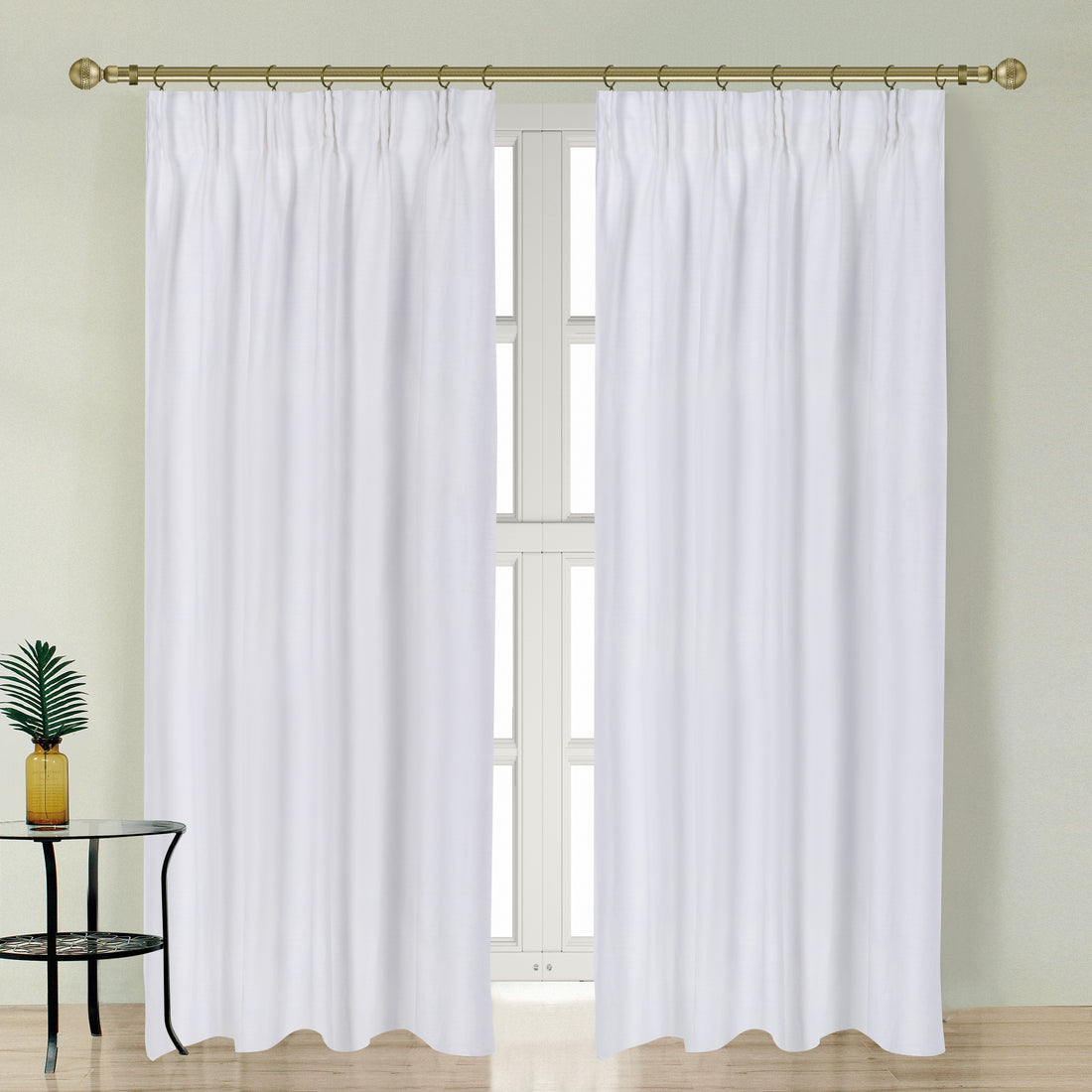 Newport Blackout Curtains For Bedroom, Linen Curtains For Living Room, Window Curtains, Room Darkening Curtains 96 Inches Long, White White Linen