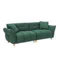 93.70 Inches Long, Teddy Sofa Fabric,With Two Matching Pillows And Three Spacious And Comfortable Seats, For Apartment Office Living Room Green Green Teddy 3 Seat