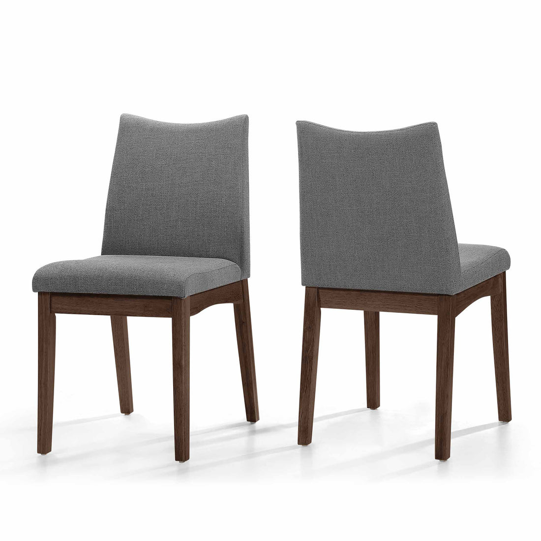 Dining Chair Set Of 2 Dark Grey Fabric