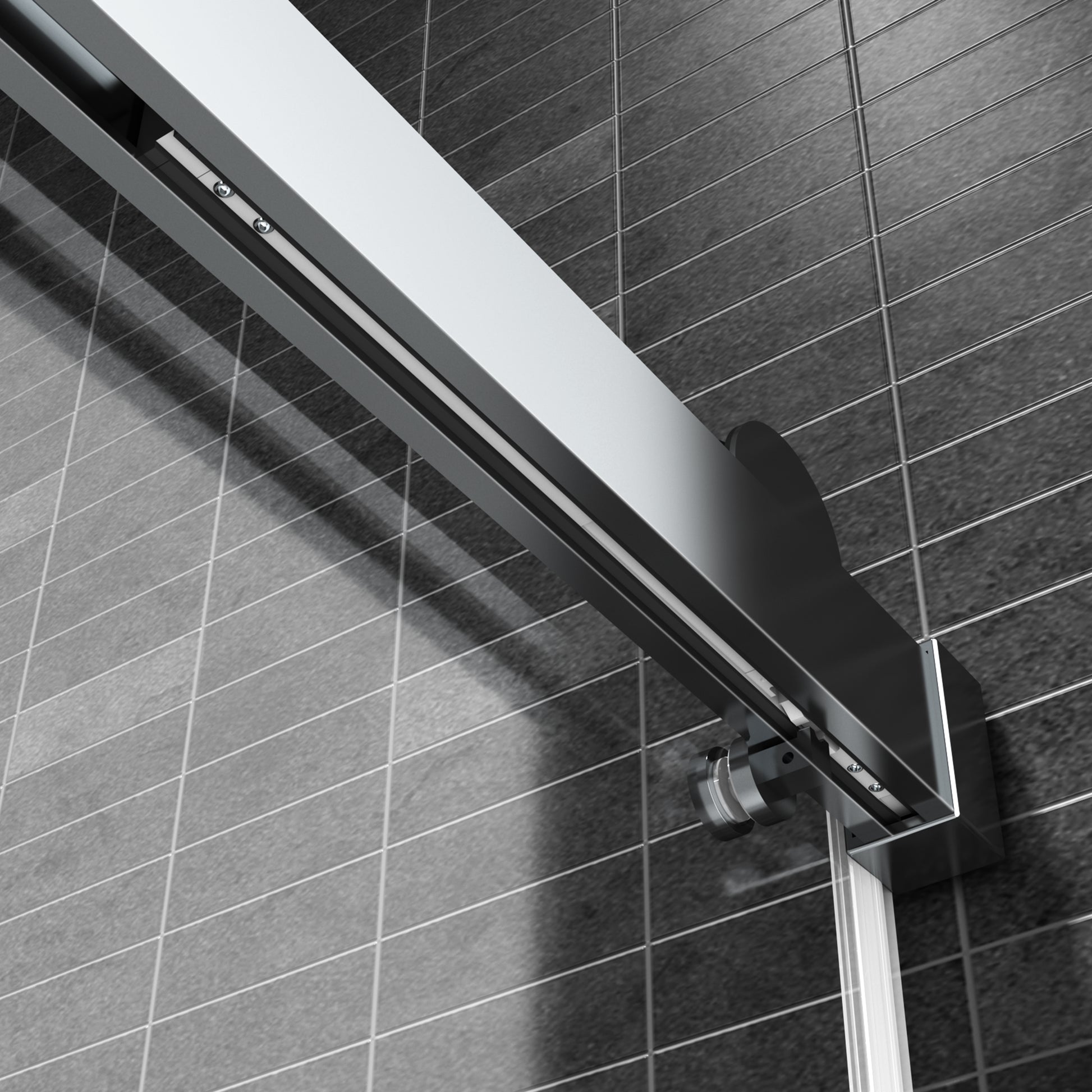 Top Rail Only, Stainless Steel Top Track With Buffer For Shower Door, 24D02P02 T60Chx Chrome Stainless Steel