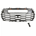 Front Grille For 2022 2023 2024 Tundra Trd Pro Grill With 3 Led Lights And Toyota Letters Matt Black Abs Abs