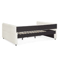 Daybed With Trundle Upholstered Tufted Sofa Bed, With Two Drawers, Queen Size, Boucle Fabric, Beige 88