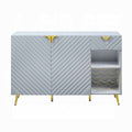 Grey High Gloss Server 2 Door Server With Drawer And Shelf Grey Dining Room Glam Cabinets Included Wood Metal