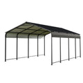 Carport 12X20 Ft Heavy Duty Carport Canopyupdated Frame Structure Galvanized Steel Roof And Enhanced Basemetal Carport Garage For Pickup, Boat, Car And Tractors, Dark Grey Dark Gray Metal