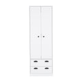 St Monans Armoire With Double Door And 2 Drawers White Bedroom Modern Particle Board