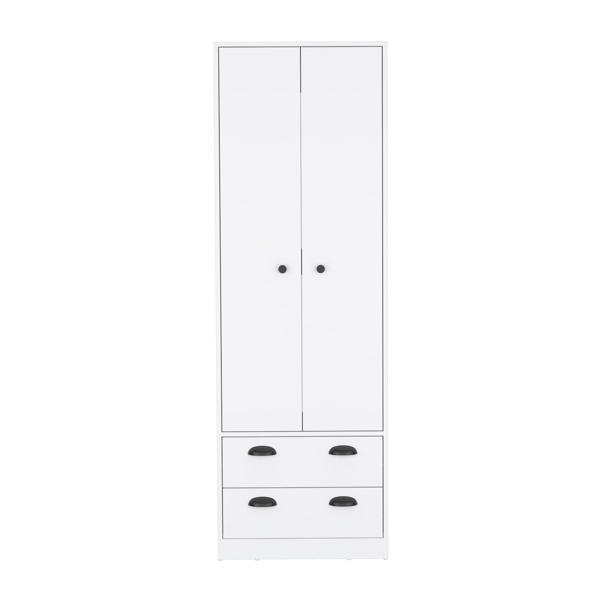 St Monans Armoire With Double Door And 2 Drawers White Bedroom Modern Particle Board