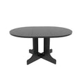 Dining Table For Farmhouse Kitchen 59X43 Inch Expandable Oval Table Top With Removable Leaf Trestle X Shaped Base Black Black Seats 6 Dining Room Floor Mount Round Kitchen & Dining Tables Laminated