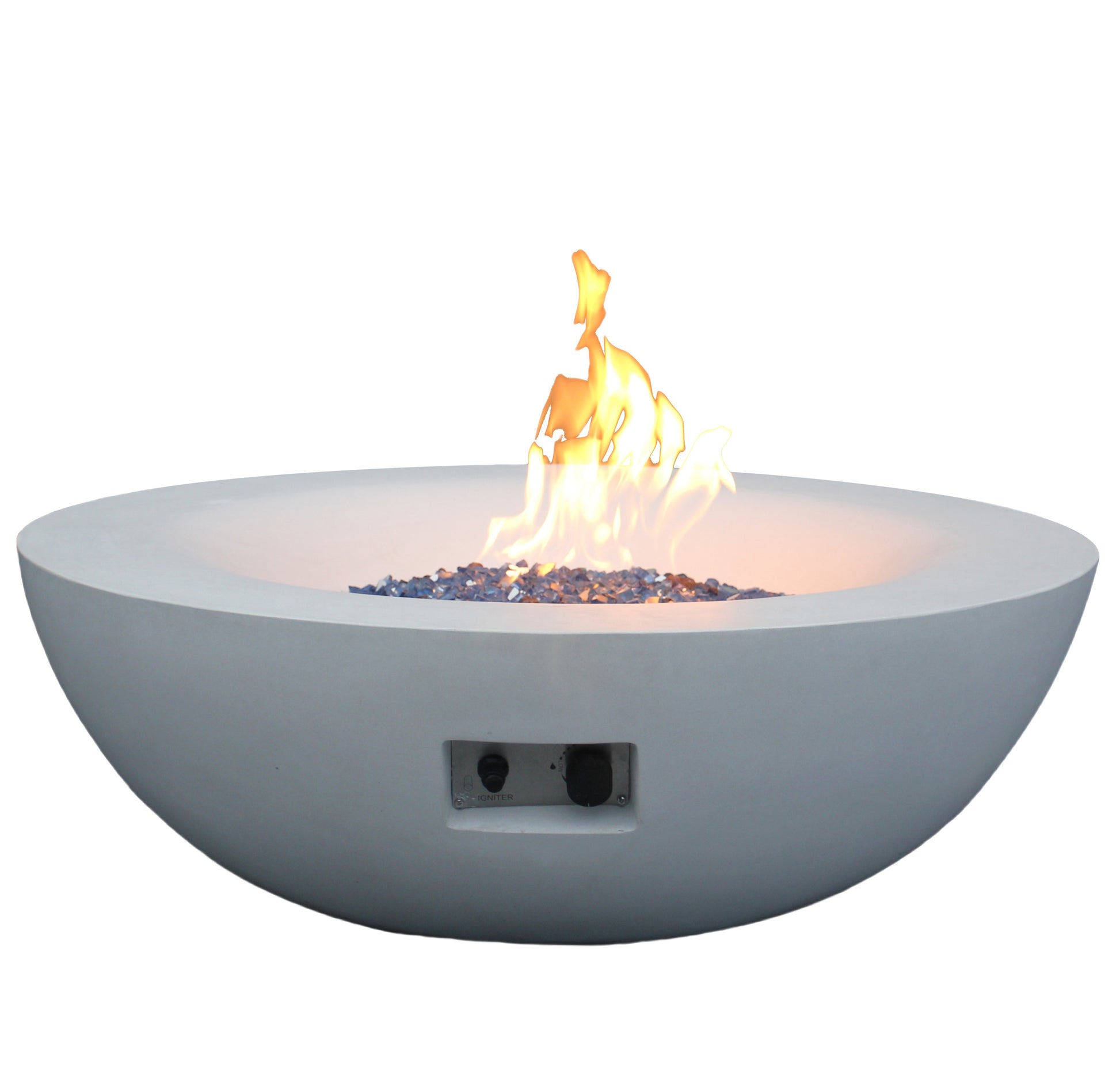 42 Inch Outdoor Concrete Propane Gas Fire Pit Bowl In Antique White Color Antique White Garden & Outdoor American Design,Contemporary,Luxury,Modern Fiberglass Concrete