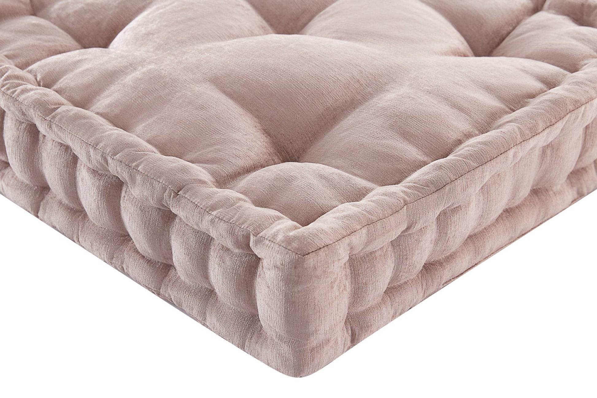 Poly Chenille Square Floor Pillow Cushion 24X24" Blush Polyester