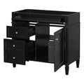 36'' Bathroom Vanity Without Top Sink, Modern Bathroom Storage Cabinet With 2 Drawers And A Tip Out Drawer, Solid Wood Frame Not Include Basin Sink Black Solid Wood Mdf