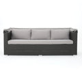 Glaros Sofa Set With Canopy Grey Grey Silver Pe Rattan Iron