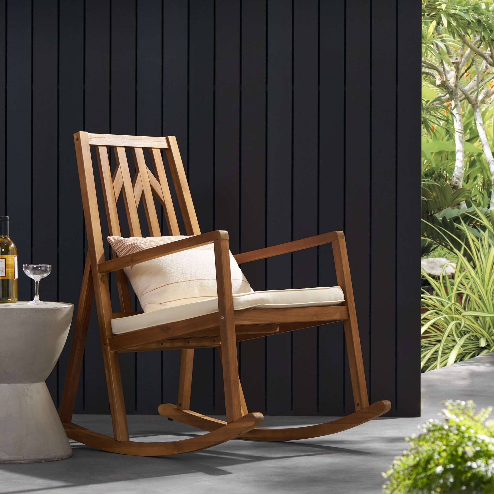 Nuna Rocking Chair With Cushion 5Cm Teak Acacia Wood