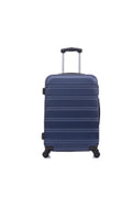 Luggage Universal Wheel Hard Shell Lightweight Password Lock Family Set Blue, 3 Piece Set 20 Inches 24 Inches 28 Inches Blue Abs