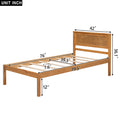 Platform Bed Frame With Headboardwood Slat Supportno Box Spring Needed ,Twin,Oak Twin Oak Wood Pine