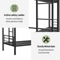 Bunk Bed Twin Over Twin Size With Ladder And High Guardrail, Able To Split, Metal Bunk Bed, Storage Space, Noise Free, Black Twin Black Metal Bedroom Metal