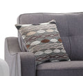 Grey Sloped Arms Loveseat With 2 Accent Pillows Grey Linen Wood Primary Living Space Loose Back Modern Linen