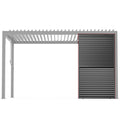 8610C Louver Pergola 10X13Ft Aluminum Frame & Louvers With 2 Louvered Aluminium Sides Black Garden & Outdoor High Wind Resistant Gazebos Aluminium