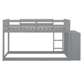 Twin Over Twin Bunk Bed With 4 Drawers And 3 Shelves Gray Twin Gray Solid Wood