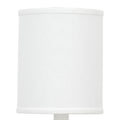 Zoe 12 Inch Wall Sconce, Plaster Candelabra Design Base, Linen Shade, White White Steel