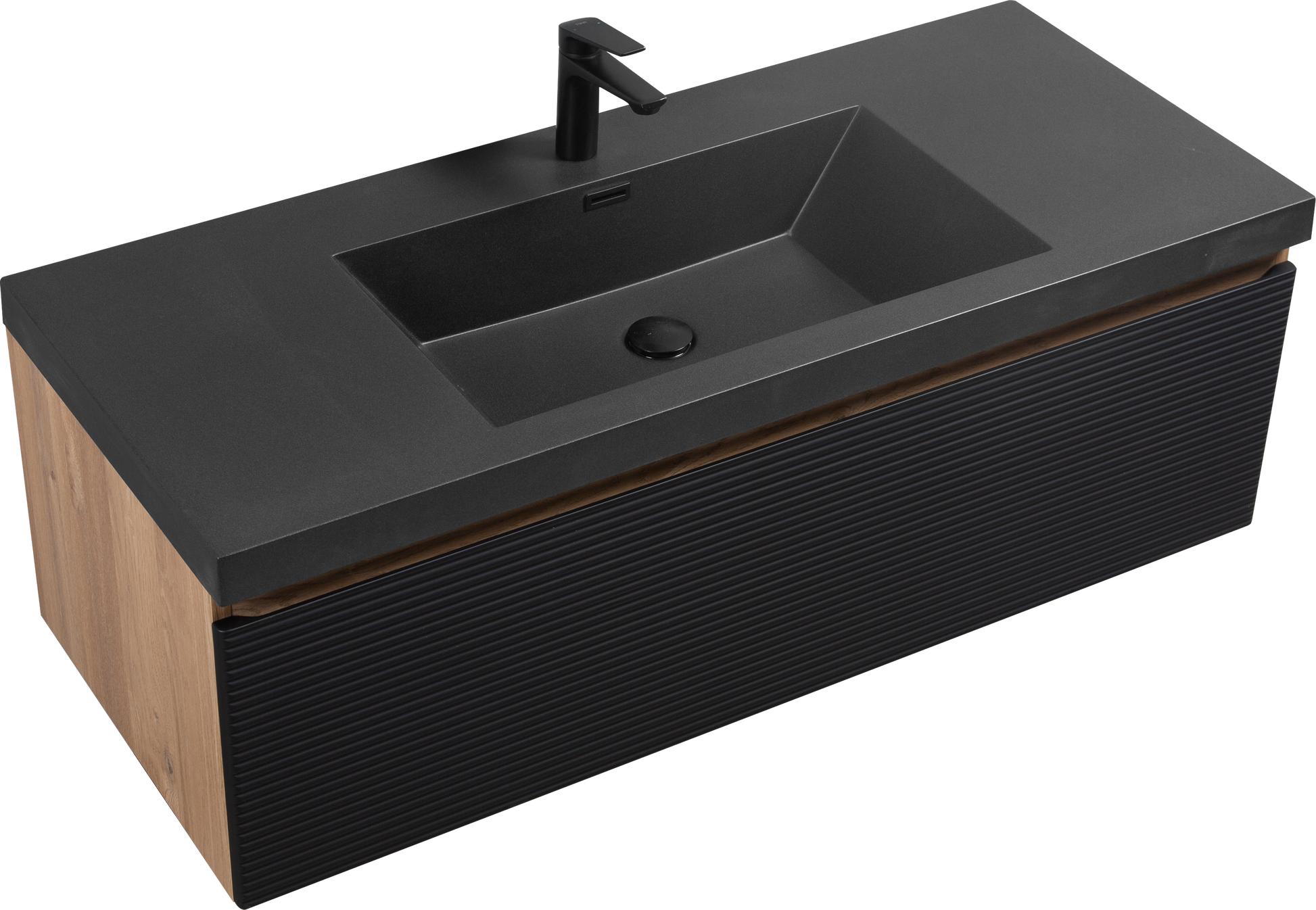 48" Floating Bathroom Vanity With Sink, Modern Wall Mounted Bathroom Storage Vanity Cabinet With Countertop And Soft Close Drawers, Ink Black Cruis 48 Black Wood