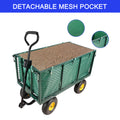 Flower Cart Garden Flower Cart Is Easier To Transport Firewood Green Cloth Bag Green Iron,Oxford Fabric