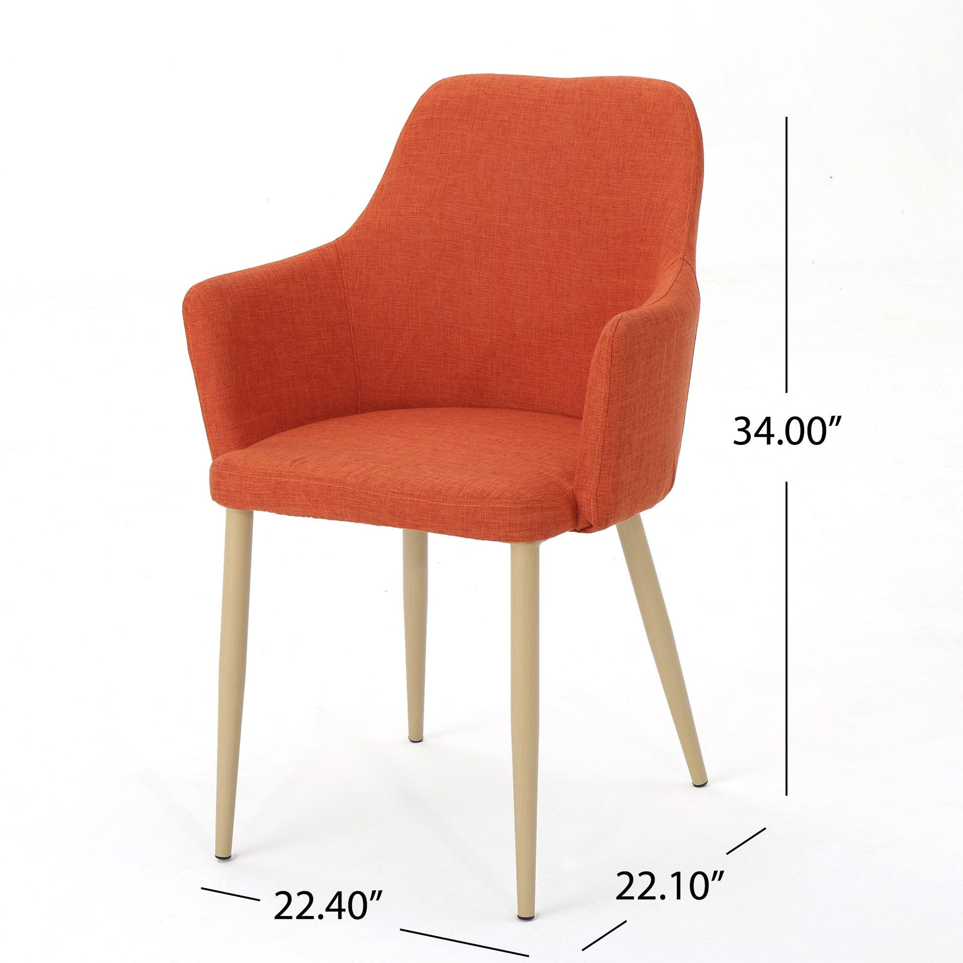 Dining Chair Orange Fabric