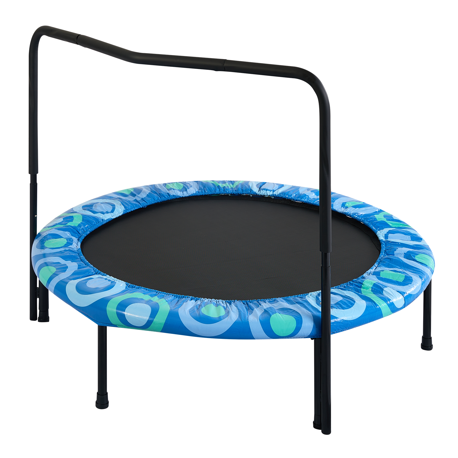 Xtp002 Assembled Children'S Trampoline Happy Expression Outdoor And Indoor For Kids Age 3 7 Blue Steel