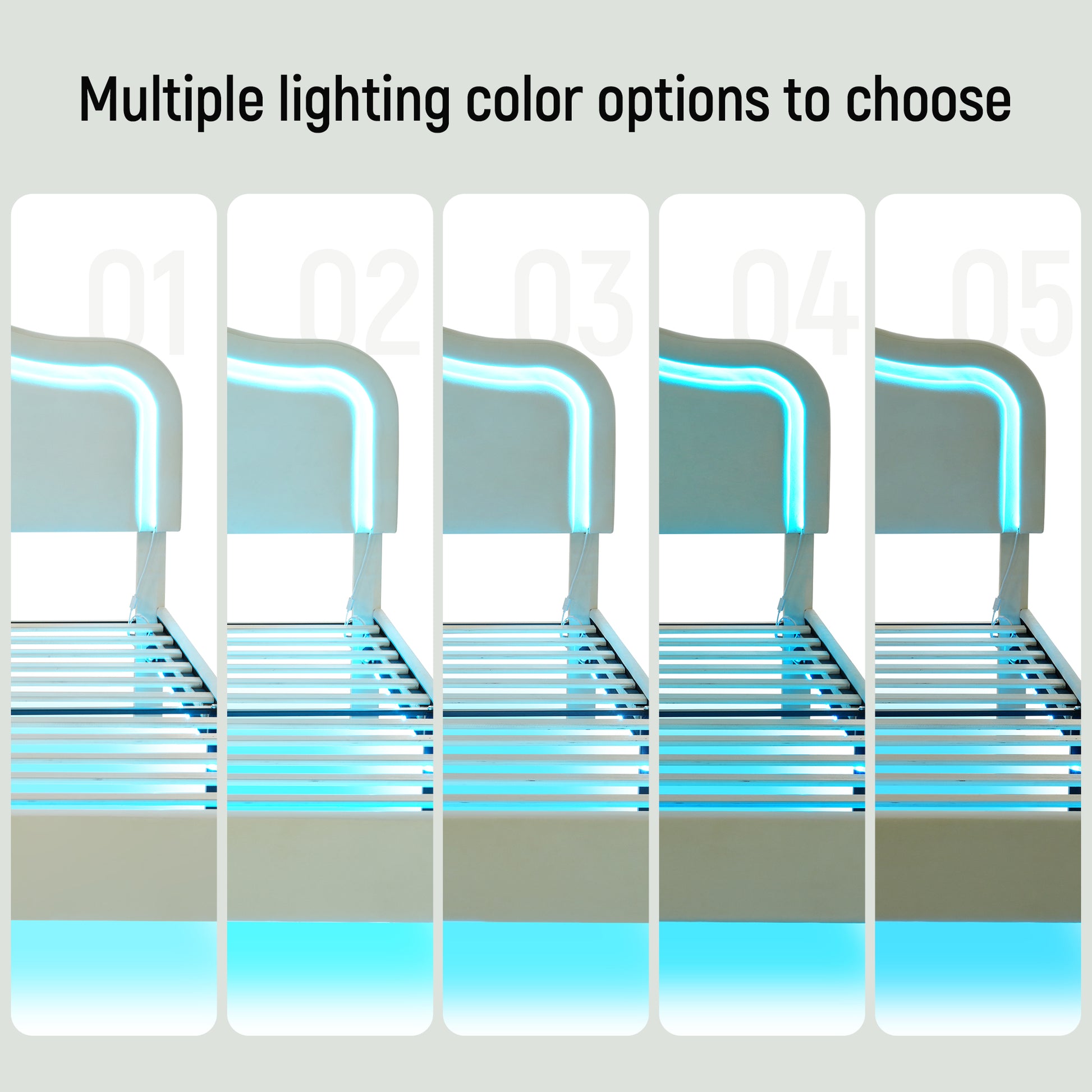 Full Size Velvet Upholstered Smart Led Bed Frame With Adjustable Height Headboard,No Box Spring Needed,Easy Assembly,Beige Box Spring Not Required Full Beige Wood Bedroom Cute,Modern Bed Frame Wood