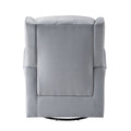 Grey Swivel Chair With Glider Grey Gray Primary Living Space Transitional Pine Wood Fabric