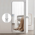 60X15Inch Full Body Mirror For Living Room Bedroom Cloakroom Wall Mounted Round Angle Dressing Mirror Aviation Grade Aluminum Silver Modern Aluminium