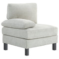 Homcom Module For Modular Sectional Sofa, Left Facing Armchair With Wood Legs And Pocket Spring For Living Room, Bedroom, Cream White Cream White Polyester 1 Seat