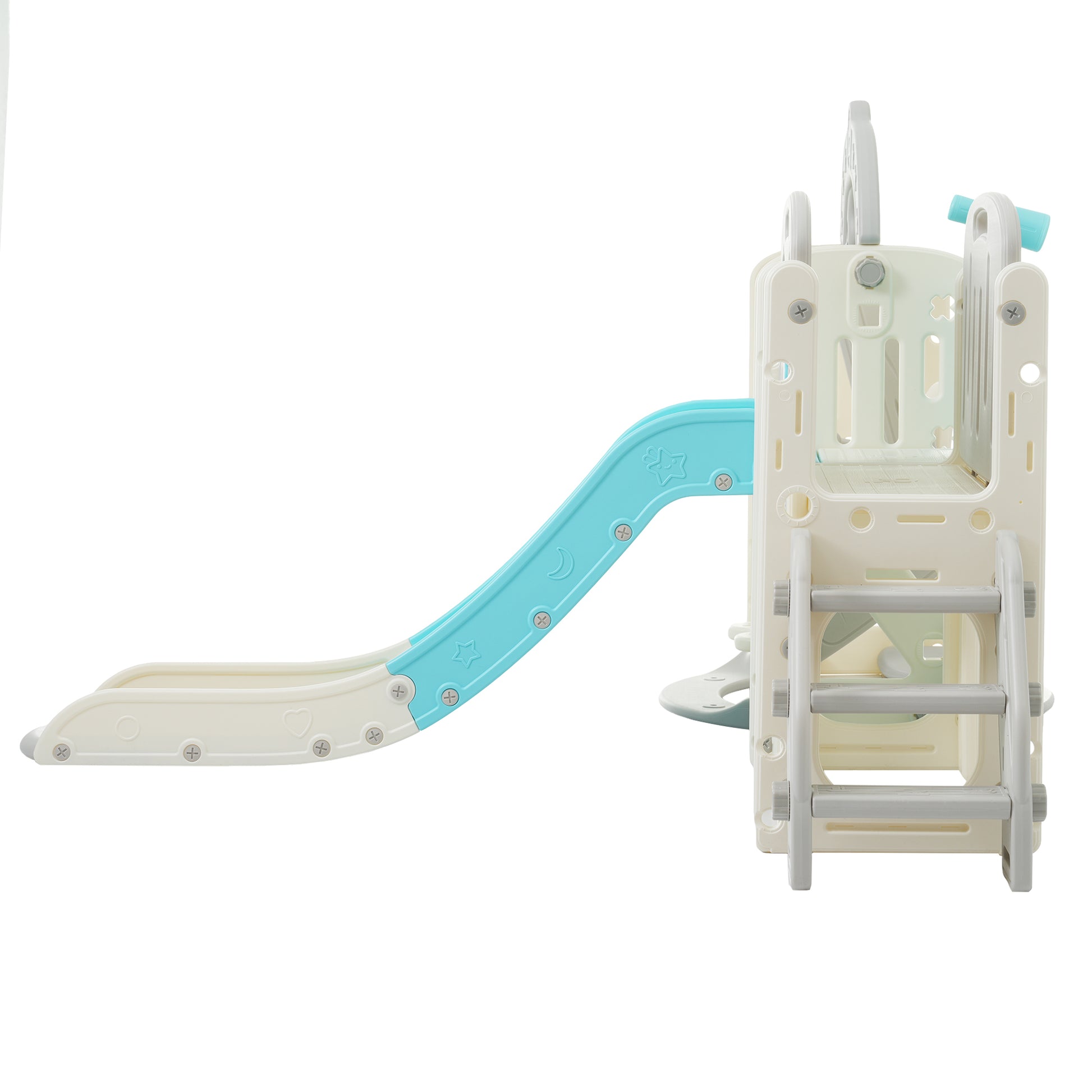 Toddler Slide And Swing Set 10 In 1, Kids Slide For Toddler Age 1 3 With Basketball Hoop, Kids Slide Playset Structure,Arch Tunnel And Telescope, Toy Storage Organizer For Toddlers Blue 50 99 Lbs Cute 1 To 2 Years Hdpe Indoor & Outdoor Use