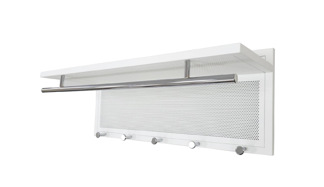 Esyspot Metal Powder Coating Hook Wall Mounted With Shelf In White White Bedroom Contemporary Chrome Metal