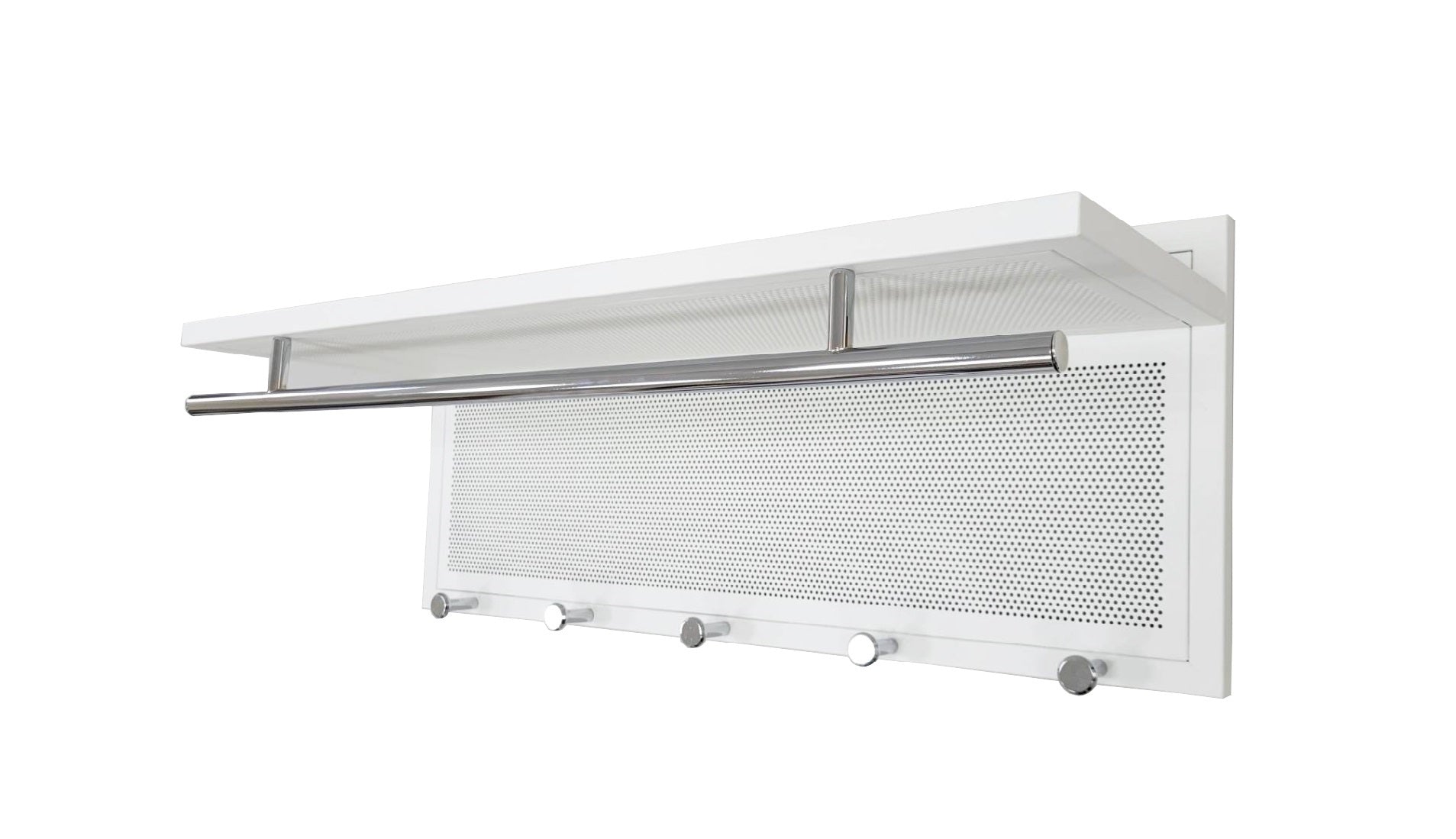 Esyspot Metal Powder Coating Hook Wall Mounted With Shelf In White White Bedroom Contemporary Chrome Metal