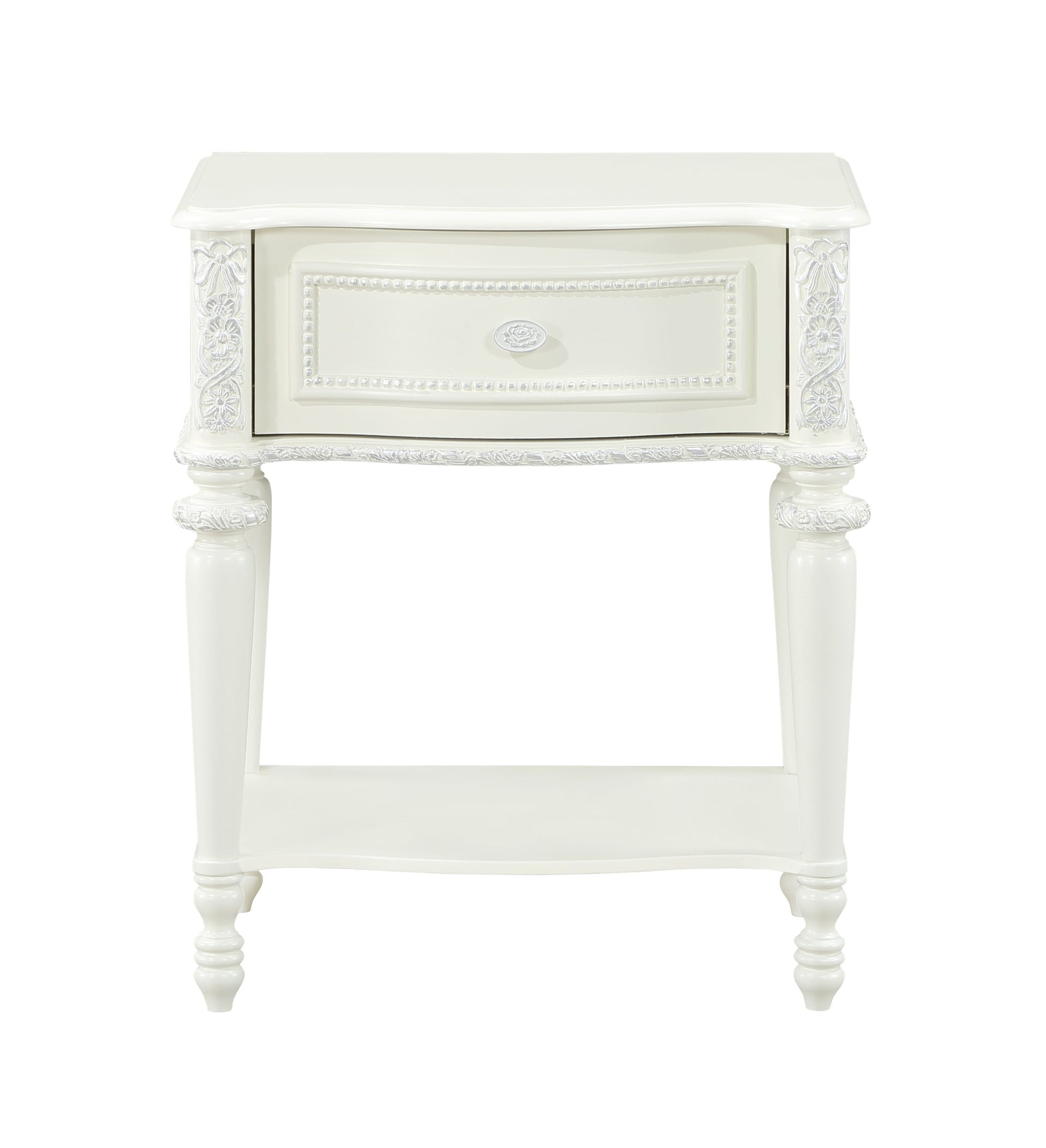 Ivory 1 Drawer Nightstand Ivory 1 Drawer Bedroom Rectangle Shelf White Wood