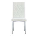 2 Piece Dining Chairs.White Armless Dining Chairs Brings A Touch Of Fresh And Bright Ambiance To The Dining Area, Seamlessly Blending With Modern Minimalist Or Nordic Decor Styles. White Pu