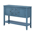 Cambridge Series Large Storage Vintage Console Table With Four Small Drawers And Bottom Shelf For Living Rooms, Entrances And Kitchens Light Navy, Old Sku: Wf190263Aah Light Navy Solid Wood Mdf