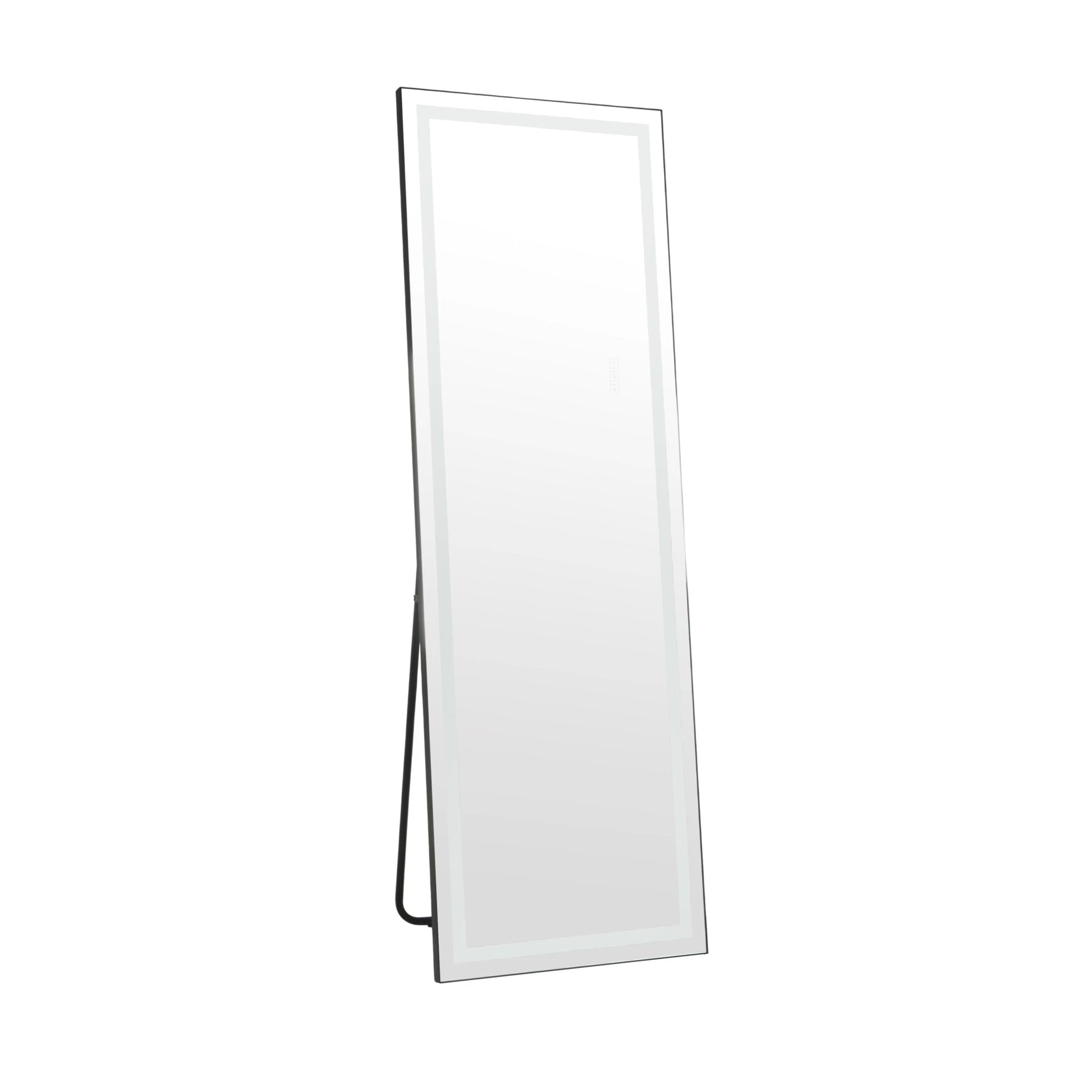 Led Mirror Full Length Mirror With Lights Wide Standing Tall Full Size Mirror For Bedroom Giant Full Body Mirror Large Floor Mirror With Lights Stand Up Dressing Big Lighted Mirror Black Luxury,Modern Glass Aluminium