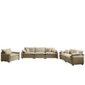 3 Piece Comfortable Oversized Sectional Sofa, One Single Sofa And One 2 Seater Sofa And One 3 Seater Sofa ,Tan Corduroy Deep Seat Sofa Tan Corduroy 6 Seat