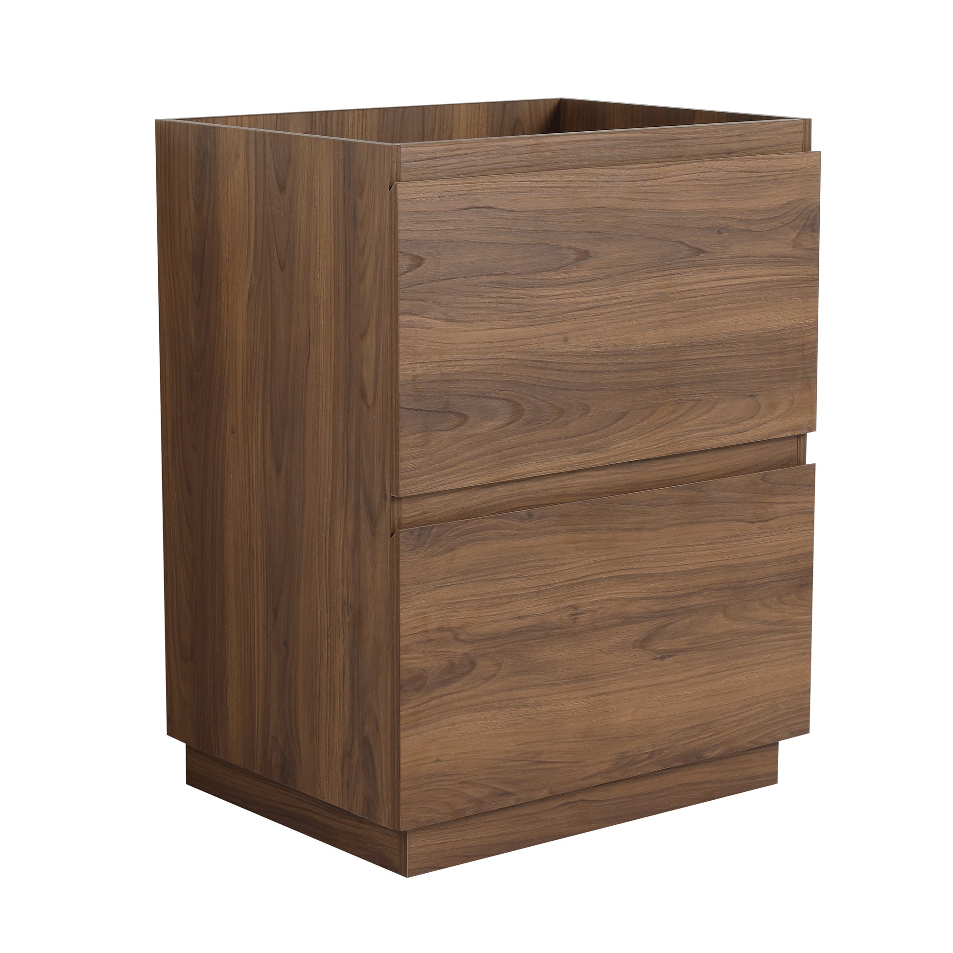 24" Bathroom Vanities With Single Sink Combo, Modern Undermount Bathroom Sink Cabinet With Double Drawer, Freestanding Bathroom Sink Cabinet,Engineering Wood,Brown Brown American Design Engineered Wood