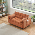 Folding Sofa Bed, Adjustable Back, Access Sofa, Recliner, Single Bed, Orange Orange Corduroy 2 Seat