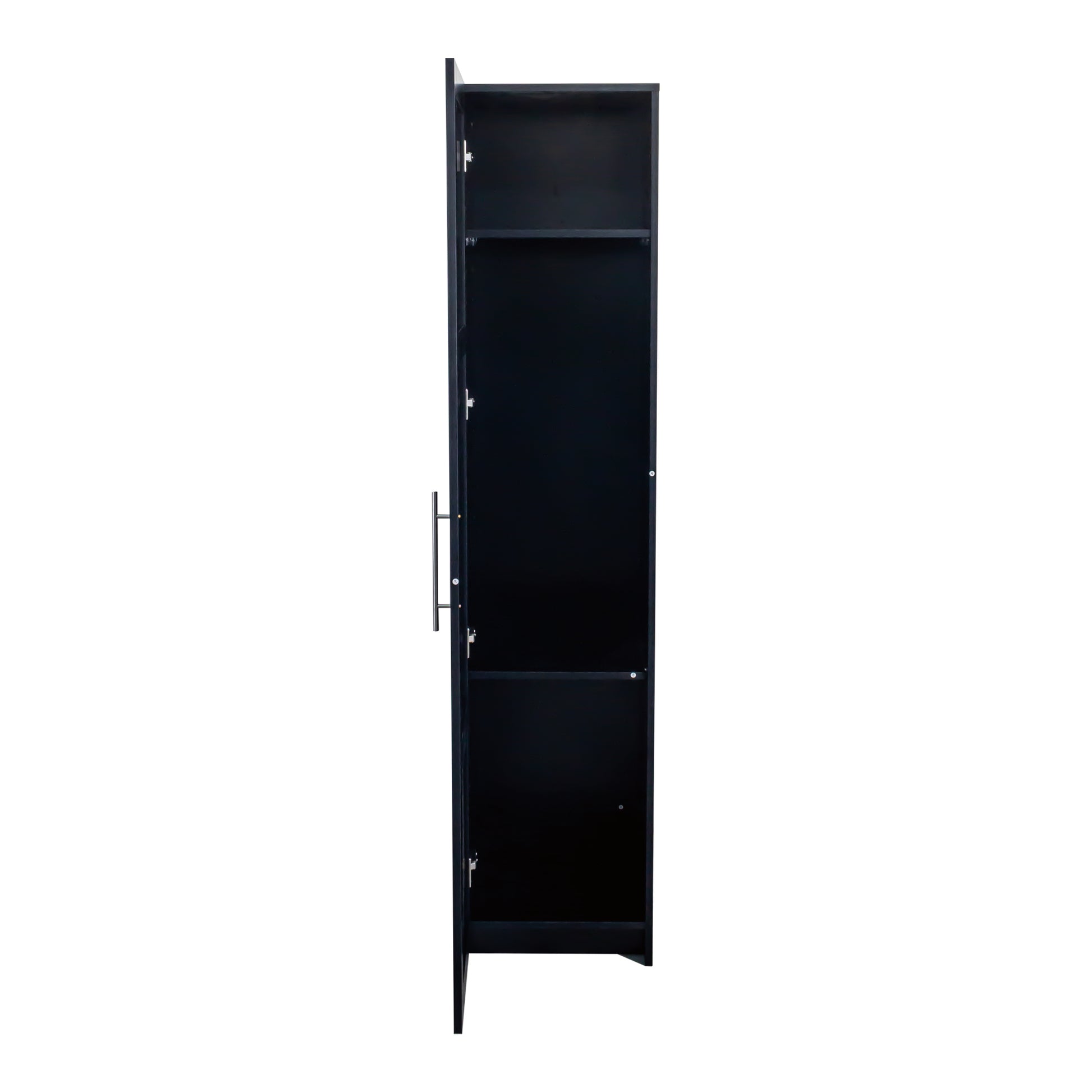 Stackable Wall Mounted Storage Cabinet, 15.75" D X 15.75" W X 70.87" H,Black Black Mdf