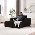 75 Inch Corduroy Sponge Sofa Lounge Chair,No Assembly Required,Fluffy Modern Sleeper Chair For Indoor Living Room Bedroom Black Foam Corduroy 1 Seat