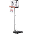 Soozier Portable Basketball Hoop System Stand With 33In Backboard, Height Adjustable 5Ft 7Ft For Indoor Outdoor Use Black Steel