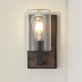 1 Outdoor Wall Light Walnut Outdoor Lighting Steel Steel