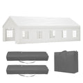 16X32Ft Party Tent Heavy Duty, Large Wedding Event Shelters With 3 Storage Bags & Removable Sidewalls, Outdoor Canopy Gazebo Commercial Tents For Parties Carport Camping Garden Patio White Metal