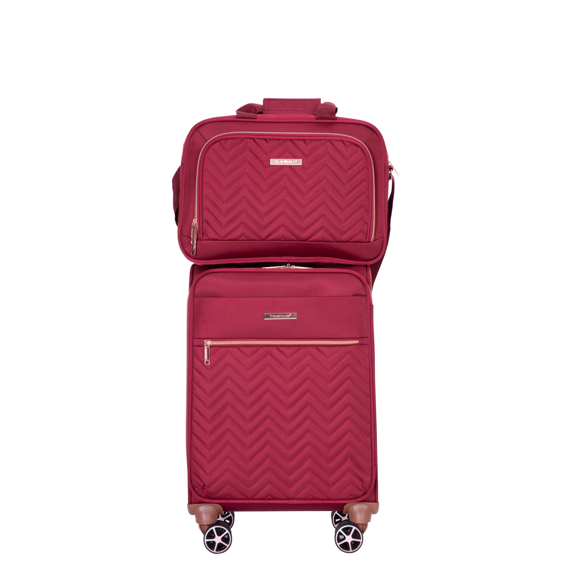 4 Piece Set 16 20 24 28 ,Softshell Suitcase Spinner Wheels Terylene Luggage Sets Carry On Suitcase Luggage Lightweight Durable Suitcasewine Red Wine Red Polyester