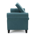 Hayes Armed Storage Bench Teal Fabric