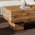 This Modern Rectangular Coffee Table Features A Stylish Wood Color, Making It An Ideal Addition To Any Living Room Or Apartment, And Measures 43.3 