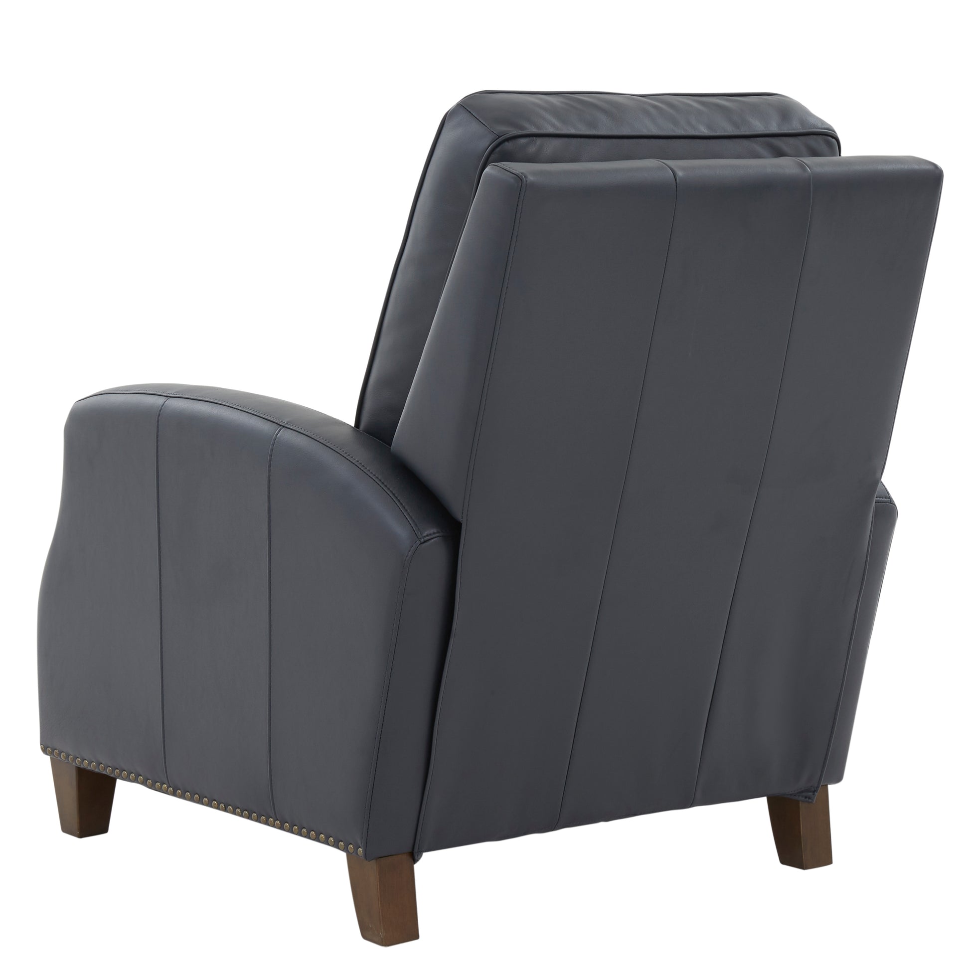 Jack Midnight Blue Faux Leather Push Back Recliner Blue Foam Faux Leather